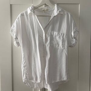 CLOTH & STONE White Short Sleeve Button down shirt | Size Small